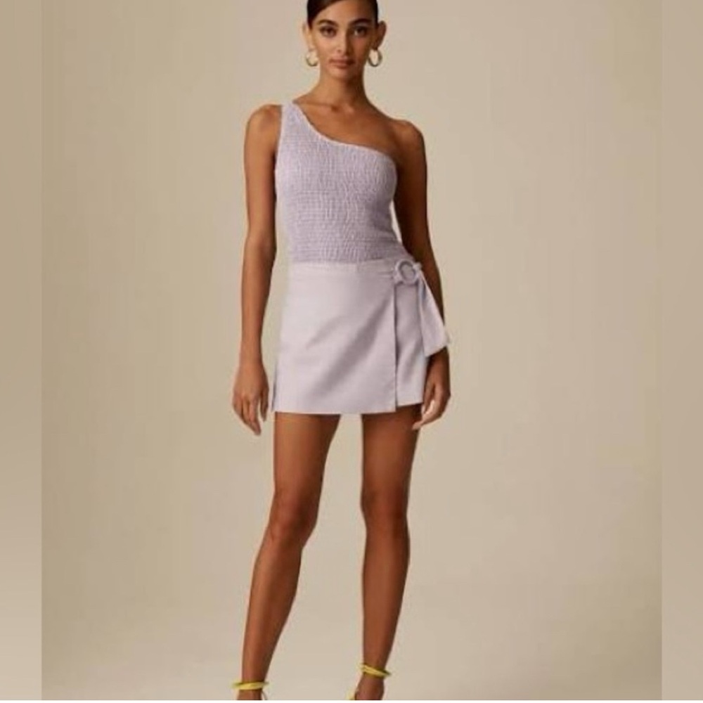 Revolve Krisa One-Shoulder Lilac smocked top NWT size Medium